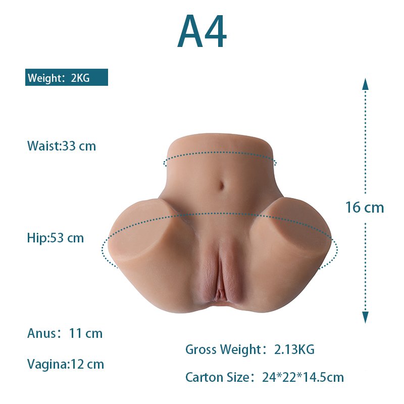 A4 TPE Brun mediano, glúteo alto con capacidades vaginales y anales