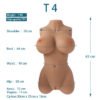 Torsión de sexo T4 en TPE ultra realista de 45 cm de piel marrón media - Capacidad vaginal y anal