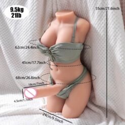 Torse Sexual Shemale Ultra-Realista en TPE, 55CM - Capacidades Vaginal y Anal