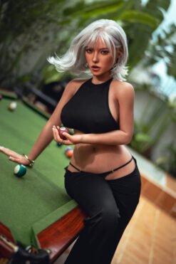 Denyse - 164 cm muñeca con cabeza de silicona y cuerpo TPE, mandíbula móvil ROS - Personalizable